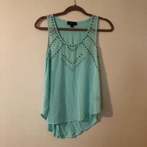 Blue Top with Beads